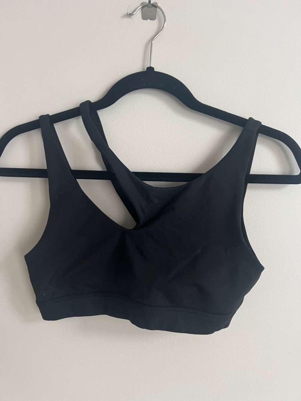 ALO Yoga Black Double-Strap Racerback Sports Bra, Size S